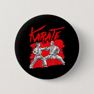 Karate Belt Martial Arts Fighter Coach 6 Cm Round Badge