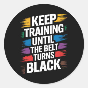 Karate Belt Taekwondo Training Martial Art Promoti Classic Round Sticker