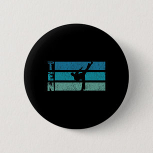 Karate Birthday 10 Year Year Taekwondo Boy 10th Bi 6 Cm Round Badge