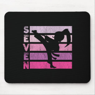 Karate Birthday 7 Year Year Taekwondo Girl 7th Bir Mouse Mat