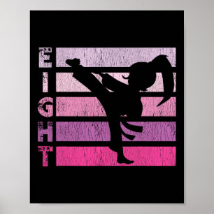Karate Birthday 8 Year Year Taekwondo Girl 8th Bir Poster
