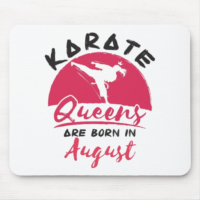 Karate Birthday August Women Girls Ladies Mouse Mat (Front)