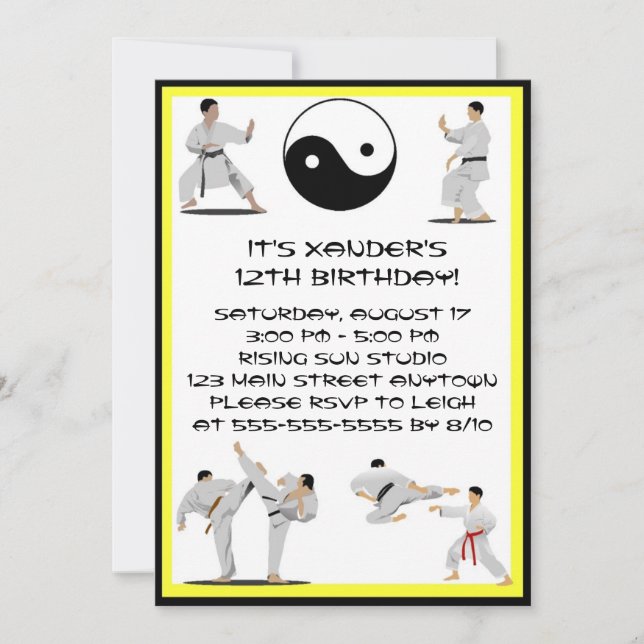 Karate Birthday Invitation (Front)