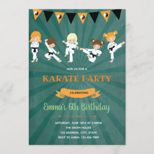 Karate Birthday Party Invitation