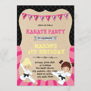 Karate birthday party invitation