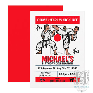 Karate Birthday Party Invitation (Boys)