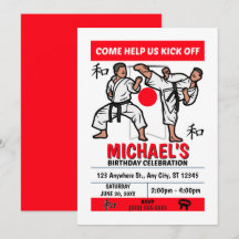 Karate Birthday Party Invitation (Boys)
