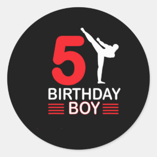 Karate Birthday Tee Boy Gift Kids Taekwondo 2  Classic Round Sticker