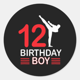 Karate Birthday Tee Boy Gift Kids Taekwondo 6  Classic Round Sticker