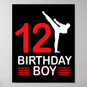 Karate Birthday Tee Boy Gift Kids Taekwondo 6 Poster