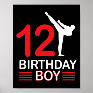 Karate Birthday Tee Boy Gift Kids Taekwondo 6  Poster