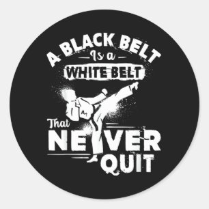 Karate Black Bel Classic Round Sticker