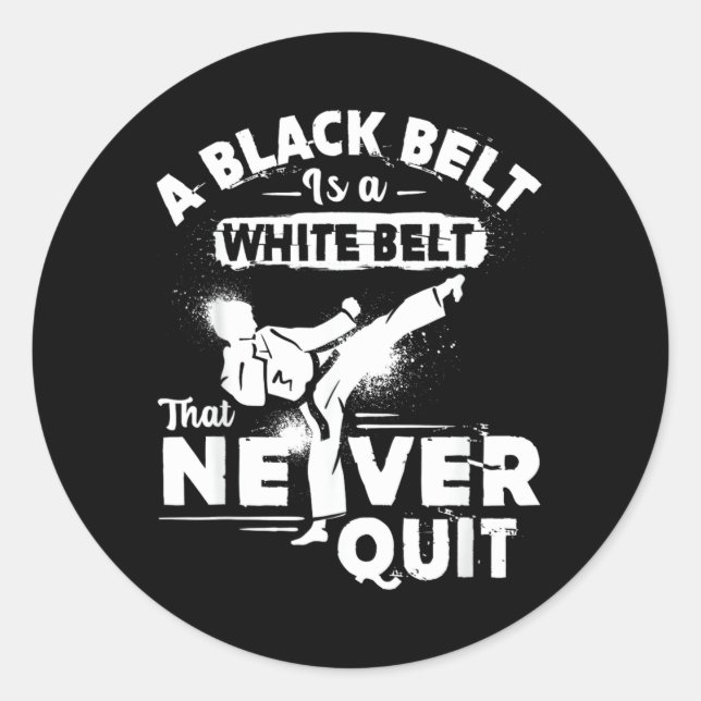 Karate Black Bel Classic Round Sticker (Front)