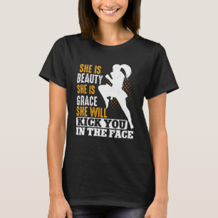 Karate Black Belt Gi Uniform Girl Women She Is Bea T-Shirt