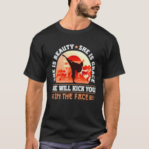 Karate Black Belt Gi Uniform Girl Women She Is Bea T-Shirt
