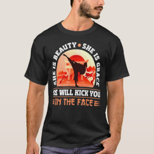 Karate Black Belt Gi Uniform Girl Women She Is Bea T-Shirt