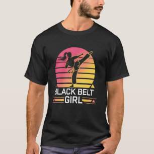 Karate Black Belt Girl Martial Arts Sunset Trainin T-Shirt