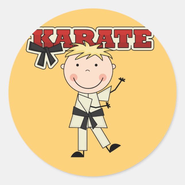 KARATE - Blonde Boy Tshirts and Gifts Classic Round Sticker (Front)
