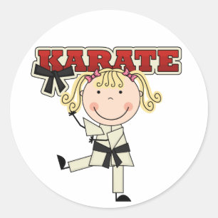 KARATE - Blonde Girl T-shirts and Gifts Classic Round Sticker