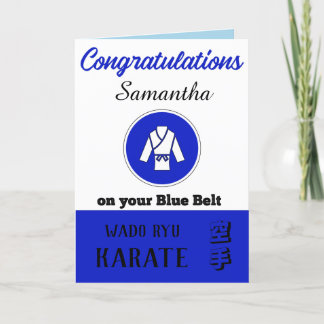 Karate Blue Belt Promotion Congratulations Card