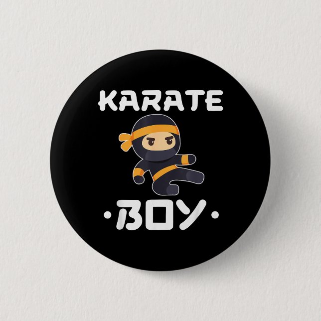Karate Boy 6 Cm Round Badge (Front)
