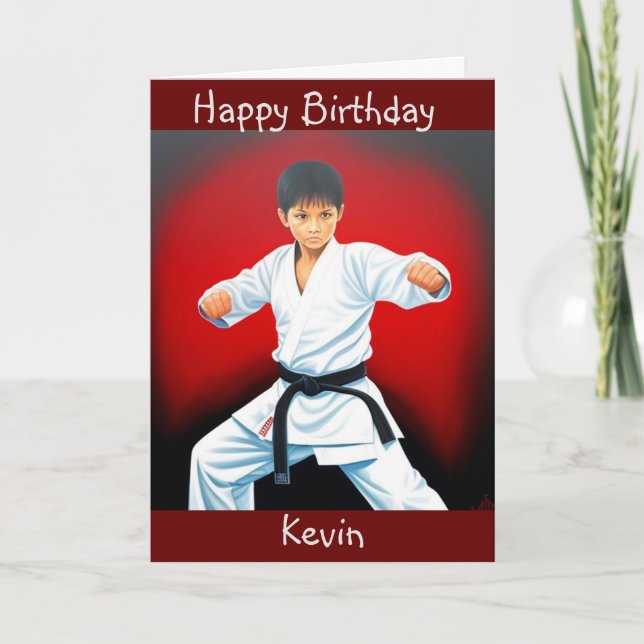 Karate Boy Birthday Card (Front)