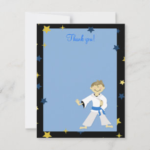 KARATE BOY Blue Belt 4x5 Flat Thank you note Card