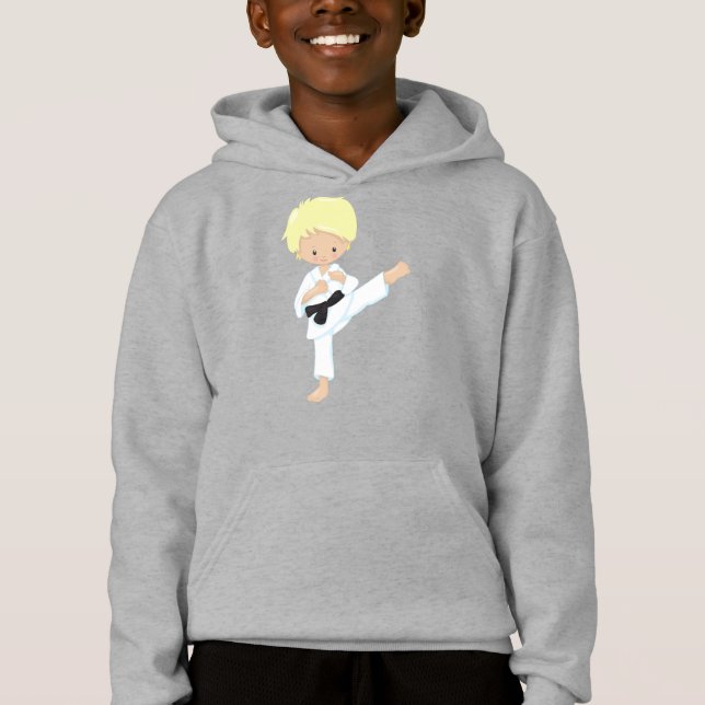 Karate Boy, Cute Boy, Blonde Hair, Black Belt (Front)