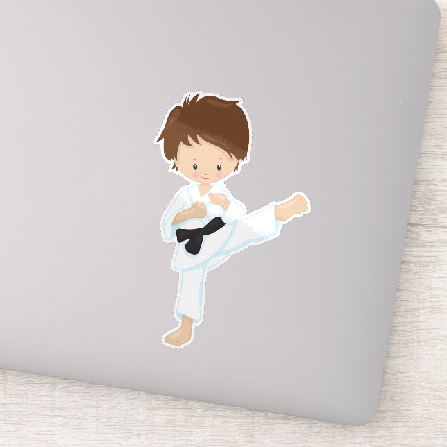 Karate Boy, Cute Boy, Brown Hair, Black Belt (Detail)