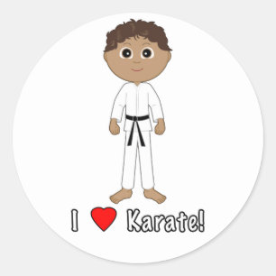Karate Boy: I Love Karate Classic Round Sticker