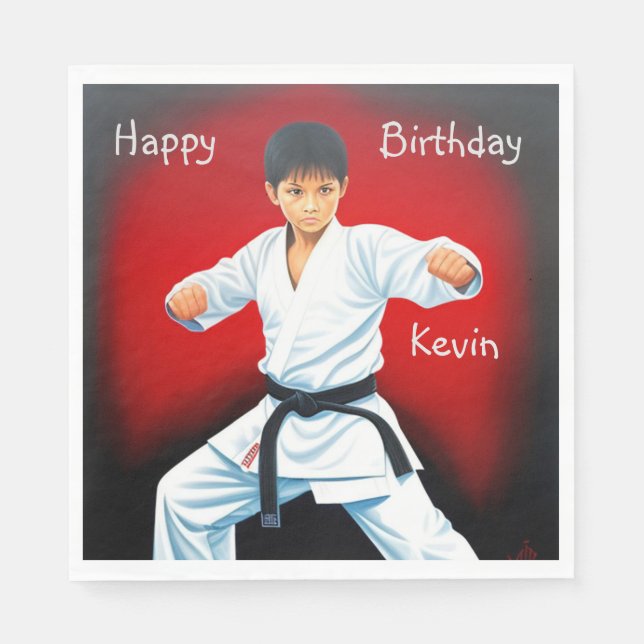 Karate Boy  Napkin (Front)