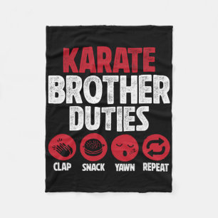 Karate Brother Duties Karate Bro Fleece Blanket