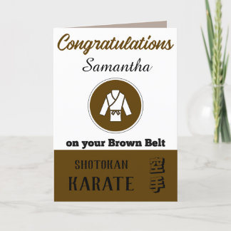 Karate Brown Belt Promotion Congratulations Card