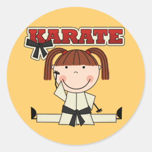 KARATE - Brunette Girl T-shirts and Gifts Classic Round Sticker