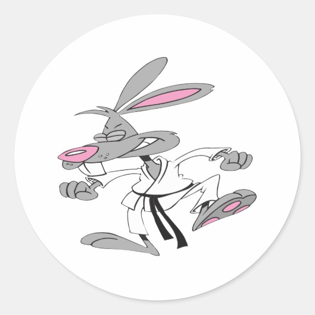 Karate-Bunny Classic Round Sticker (Front)