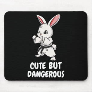 Karate Bunny Cute But Dangerous Funny Martial Arts Mouse Mat