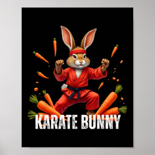 Karate Bunny' Funny Fighting Rabbitmartial Artscar Poster