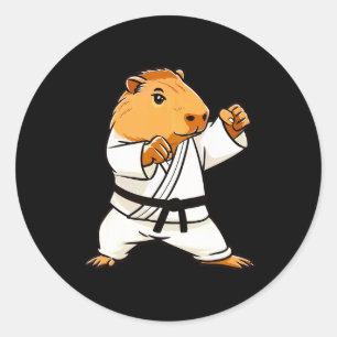 Karate Capyra Funny Martial Arts Mma Men Teen Boys Classic Round Sticker