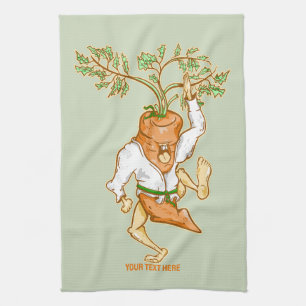 Karate carrot martial arts tea towel