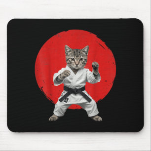 Karate Cat Black Belt Funny Martial Arts Judo Mouse Mat