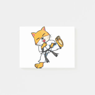 Karate Cat Cartoon Funny Post-it Notes