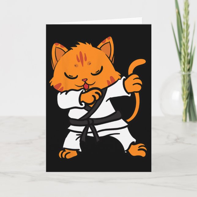 Karate Cat Dab Dance Martial Arts Dabbing Comt Spo Card (Front)