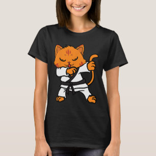 Karate Cat Dab Dance Martial Arts Dabbing Comt Spo T-Shirt