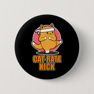 Karate Cat Design For Sports Fans - Cat-rate Kick 6 Cm Round Badge