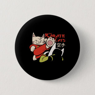 Karate Cat For Men Women Kids 6 Cm Round Badge