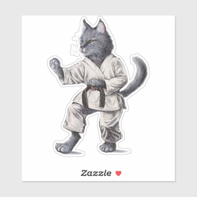 Karate Cat Sticker (Sheet)