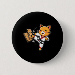 Karate Cat Taekwondo 6 Cm Round Badge
