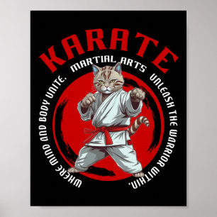 Karate Cat Warrior Martial Art Karate Cat For Kids Poster