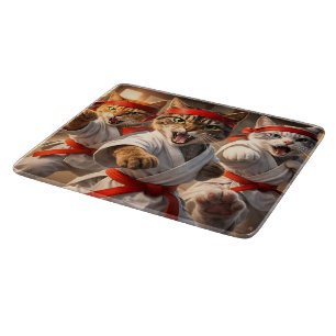 Karate cats chopping board/kitchen/home cats cutting board