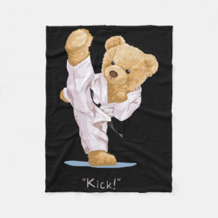 Karate Children's Bear Taekwondo Boys Men Tee Fleece Blanket